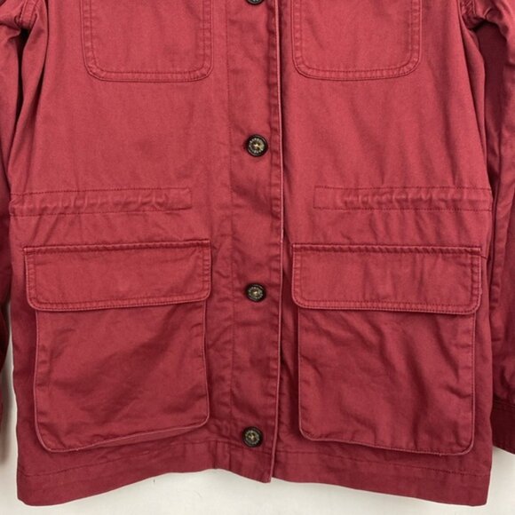Barbour 6 Saltwater Overshirt Burgundy Red Mulberry Cotton - Picture 7 of 13